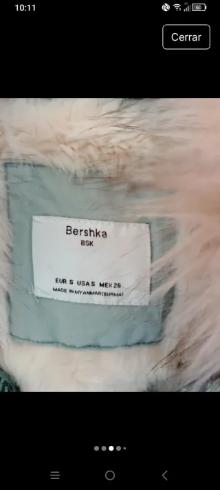 Chaqueta turquesa talla S con forro rosa