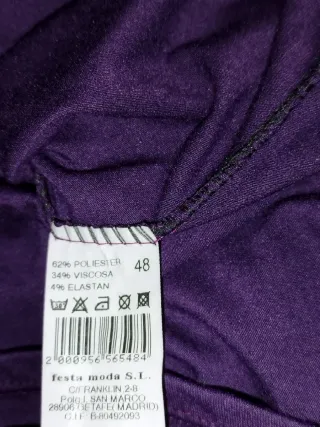 Camiseta de cuello alto morada Festa - Talla 48
