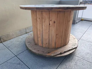 Mesa Bobina Madera 1 m diametro