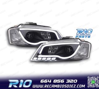 FAROS AUDI A3 8P 08-12 LUZ DIURNA TUBE LIGHT FONDO NEGRO