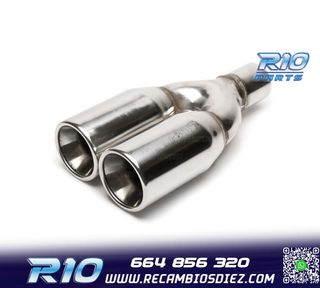 COLA ESCAPE DOBLE REDONDA GRANDE ACERO INOX