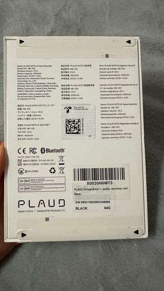 Grabadora Voz AI PLAUD NOTE 64GB
