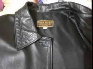 Cappotto in vera pelle nero