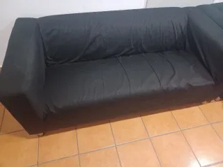 3 Sofás Negros de 3 Plazas