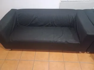 3 Sofás Negros de 3 Plazas