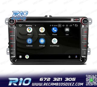 RADIO GPS ANDROID 11 PARA VOLKSWAGEN VW SEAT SKODA CARPLAY F