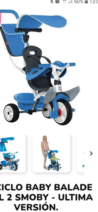 Triciclo Smoby Baby Balade 2 Azul
