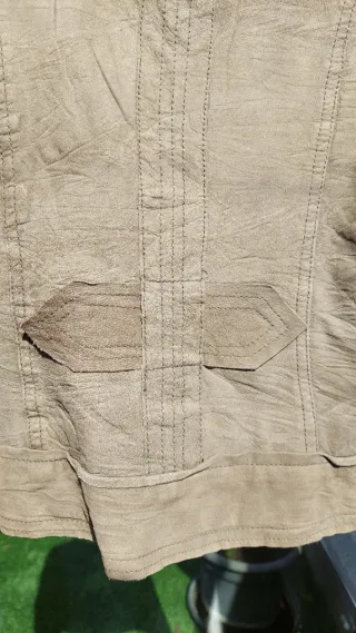 Chaqueta Piel Corta Mango verde