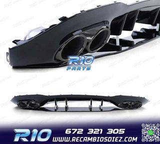 DIFUSOR MERCEDES CLASE A W177 18- A45 LOOK AMG NEGRO BRILLO