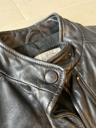 Giacca in vera Pelle Armani Jeans Nera