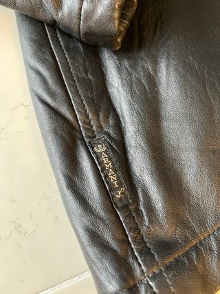 Giacca in vera Pelle Armani Jeans Nera