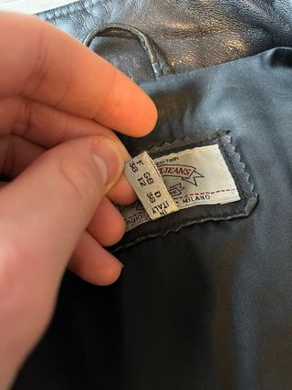 Giacca in vera Pelle Armani Jeans Nera