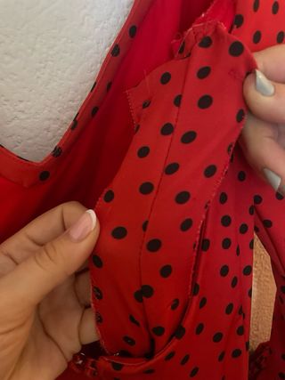 Traje de Flamenca Rojo con Lunares Negros