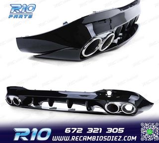 DIFUSOR MERCEDES CLA C118 19- LOOK AMG NEGRO BRILLO + COLAS