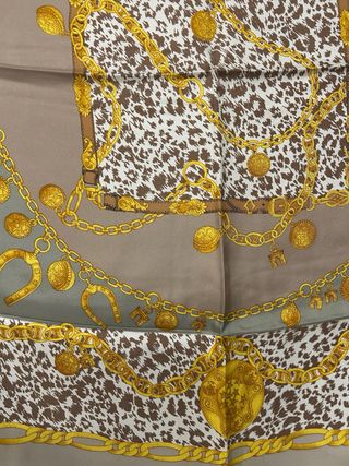 Foulard Celine Paris Beige e Oro