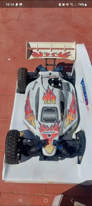 Coche RC Racing con Diseño de Llamas