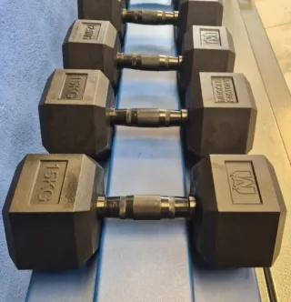 Mancuernas Hexagonal 2x2kg, uretano asa negra