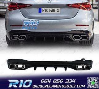 DIFUSOR MERCEDES W206 AMG 21- LOOK C63 + COLAS ESCAPE CROMO