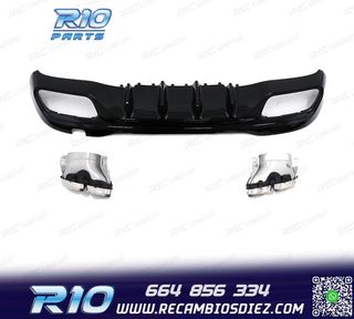 DIFUSOR MERCEDES W206 AMG 21- LOOK C63 + COLAS ESCAPE CROMO