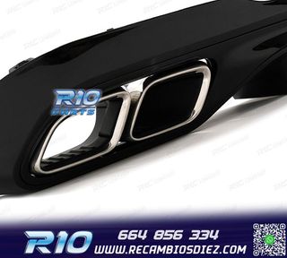DIFUSOR MERCEDES W206 AMG 21- LOOK C63 + COLAS ESCAPE CROMO