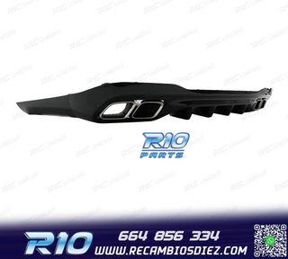 DIFUSOR MERCEDES W206 AMG 21- LOOK C63 + COLAS ESCAPE CROMO