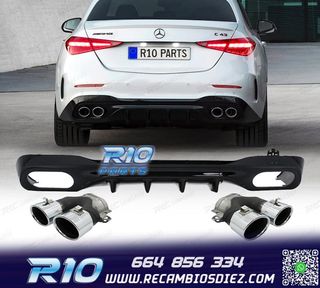 DIFUSOR MERCEDES W206 AMG 21- LOOK C43 + COLAS ESCAPE CROMO