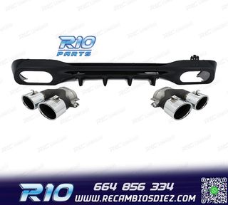 DIFUSOR MERCEDES W206 AMG 21- LOOK C43 + COLAS ESCAPE CROMO