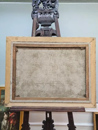 Óleo Bodegon Reentelado Escuela Italiana XVIII