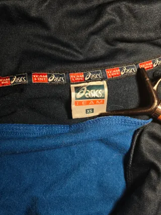 Felpa Asics vintage blu e nera