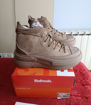 Zapatillas Refresh plataforma beige/marrón T38