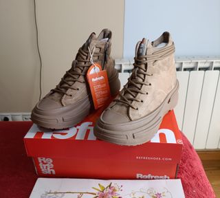 Zapatillas Refresh plataforma beige/marrón T38