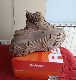 Zapatillas Refresh plataforma beige/marrón T38