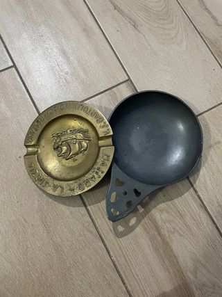 Posacenere vintage ottone nave