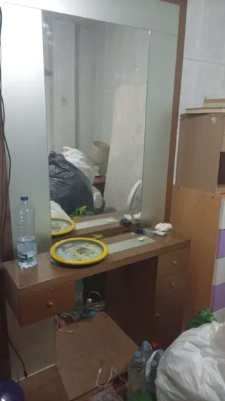 Mueble de entrada madera y cristal