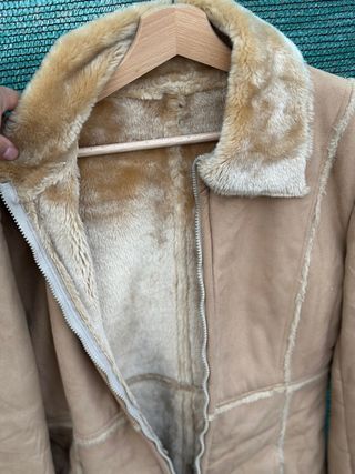 Chaqueta pelo sintético beige