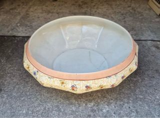 Platos antiguos decorados flores dorados