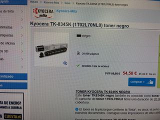 3 Tóner Kyocera TK-8345K Negro, azul y amarillo