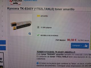 3 Tóner Kyocera TK-8345K Negro, azul y amarillo