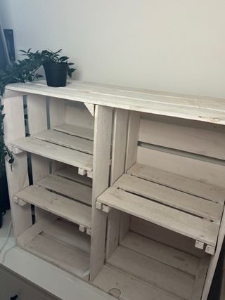 Estantería Rústica Madera Blanca