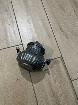 Zuccheriera vintage peltro decorata