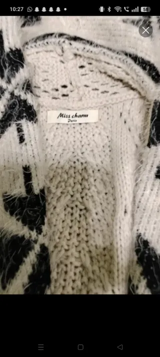 Chaleco de punto peludo estampado talla XS