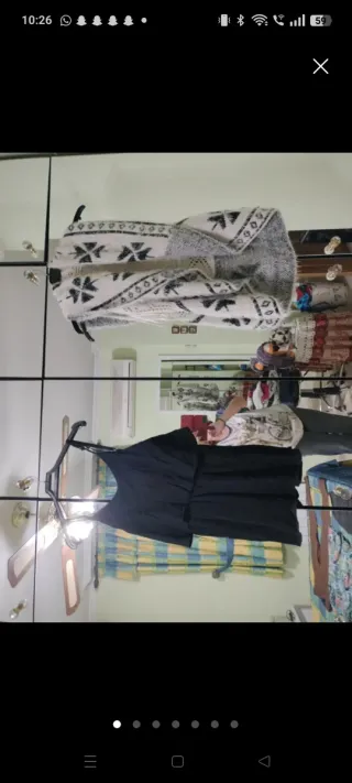 Chaleco de punto peludo estampado talla XS