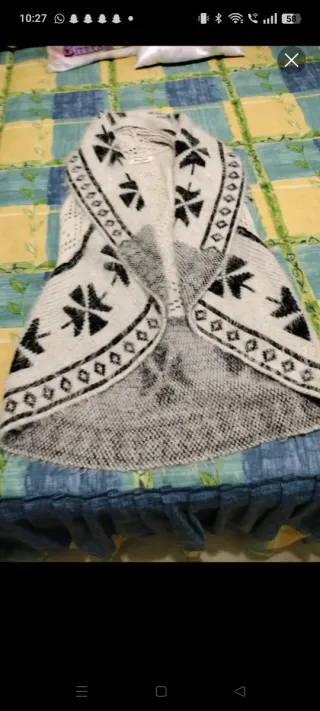 Chaleco de punto peludo estampado talla XS