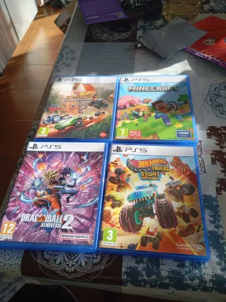 Lote 4 Juegos PS5: Minecraft, Dragon Ball, Hot Whe