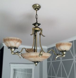 Lámpara de techo de alabastro y metal