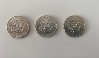 Lote 3 monedas Plata medio dólar EEUU