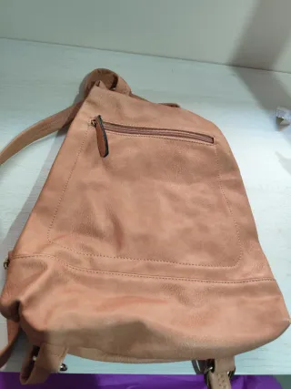 Mochila Suede Rosa y Marrón