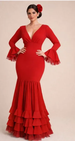 Traje Flamenca e varios colores Talla xs a XXL