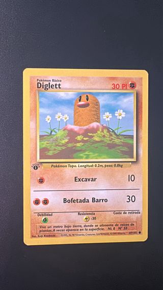 Cartas Pokémon Vulpix y Diglett 1ª Ed 1999 Español