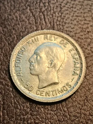 Moneda 50 Céntimos 1926 plata